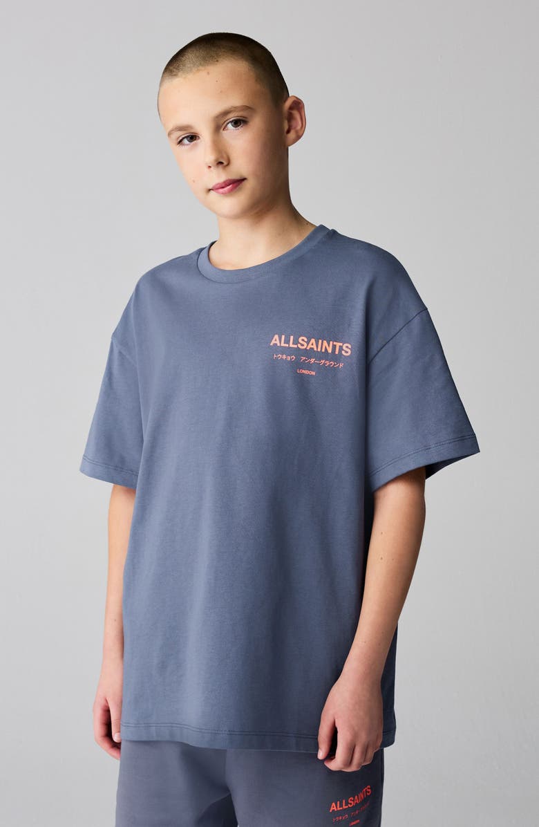 smALLSAINTS by ALLSAINTS Kids' Underground Oversize Cotton Graphic T-Shirt, Alternate, color, Blue
