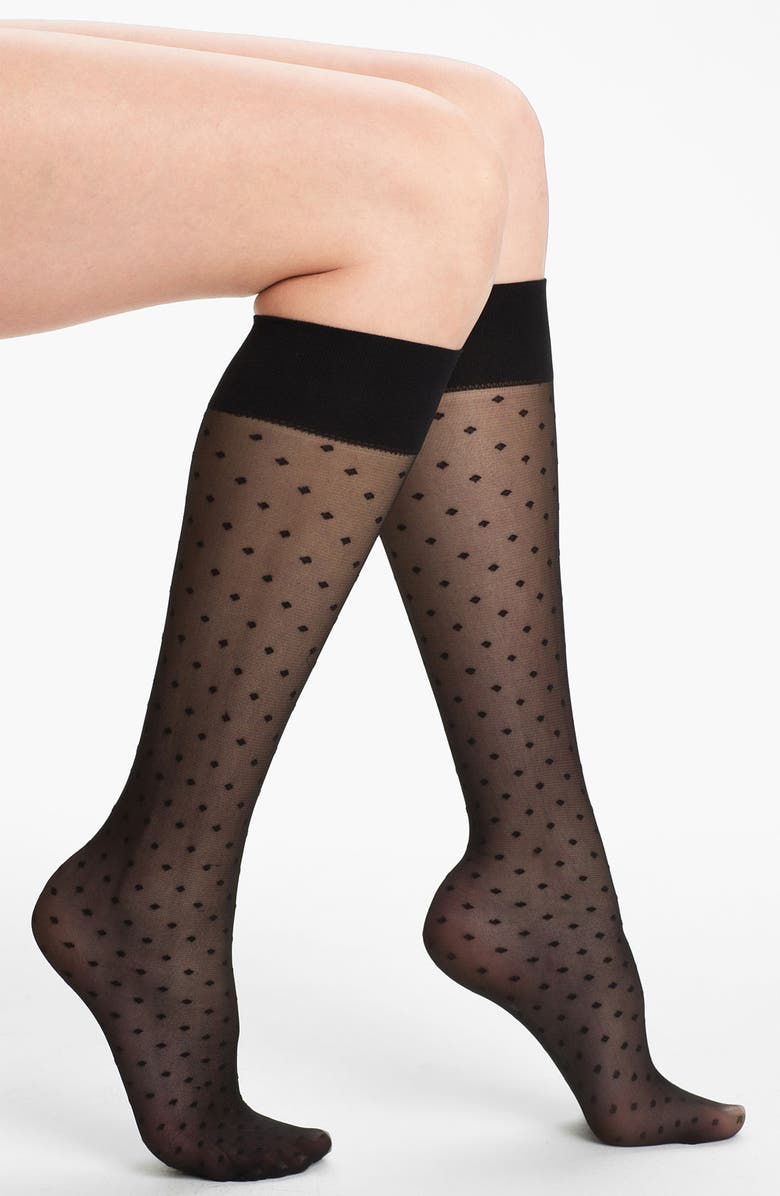 Nordstrom Sheer Dotted Trouser Socks, Main, color,