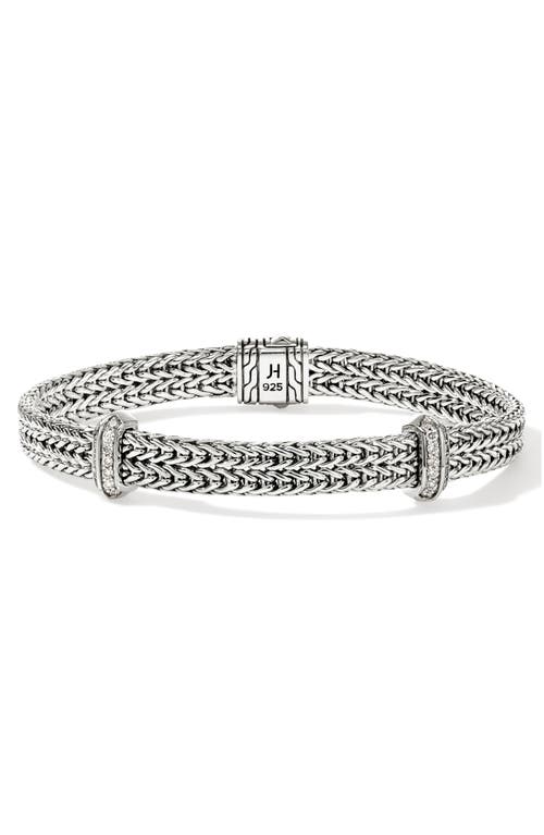 John Hardy Icon Link Diamond Station Bracelet In Silver