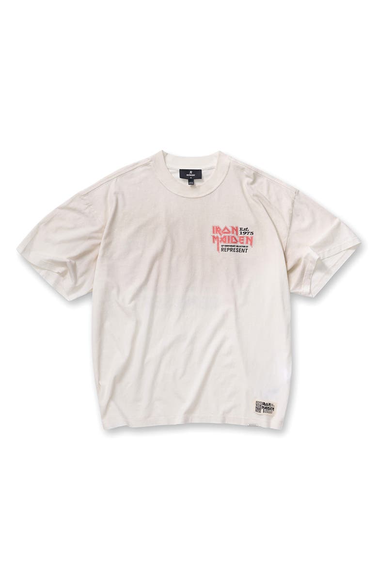 Represent Iron Maiden Anniversary Graphic T-Shirt, Alternate, color, Washed Ecru