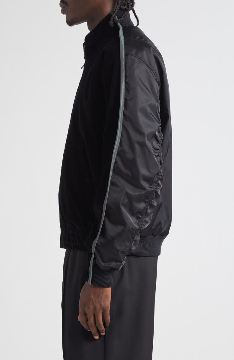 Marni Trunkaroo Mixed Media Bomber Jacket, Alternate, color, Black