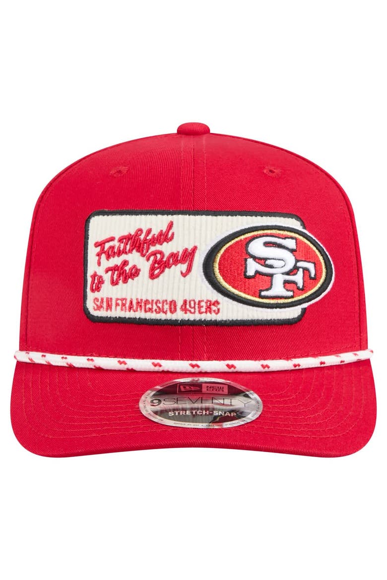 Men's New Era Scarlet San Francisco 49ers Chant 9SEVENTY Stretch-Snap Hat, Alternate, color, Scarlet