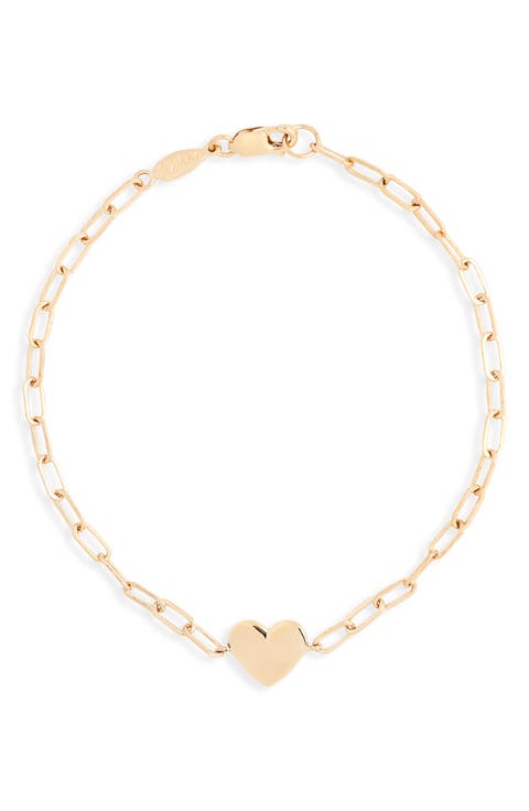 Amour Engravable Heart Pendant Bracelet