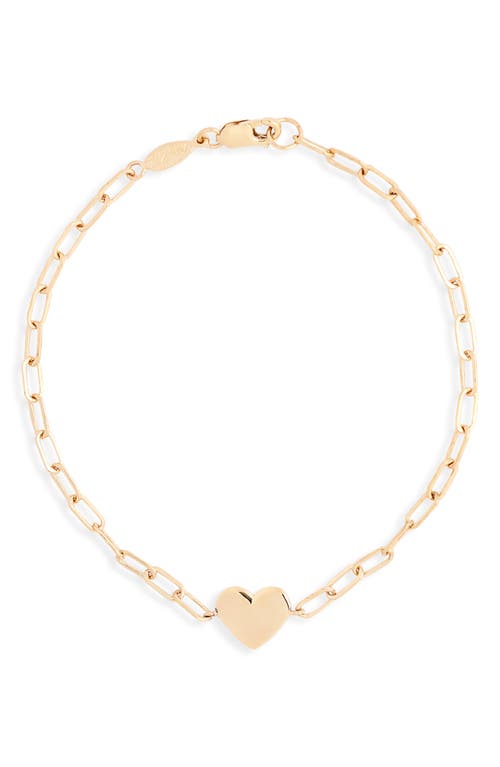 Anzie Amour Engravable Heart Pendant Bracelet in Gold  product