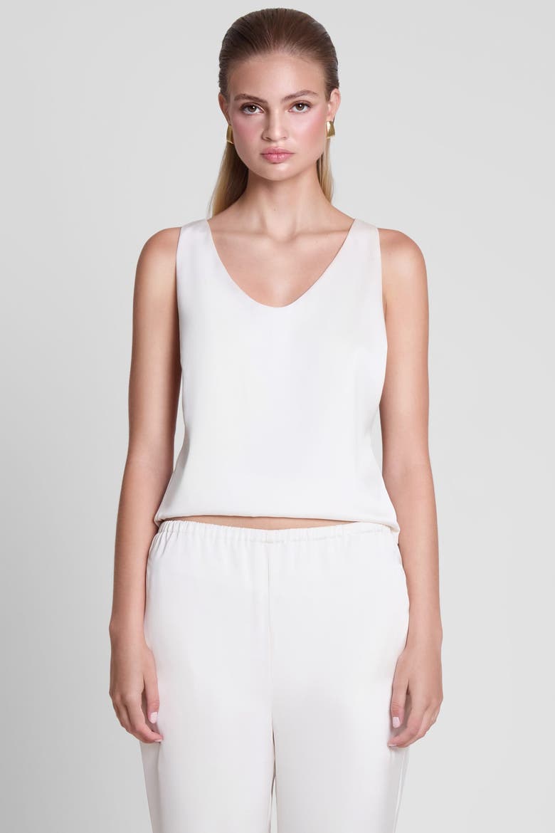 Suri Satin Racerback Top, Alternate, color, White