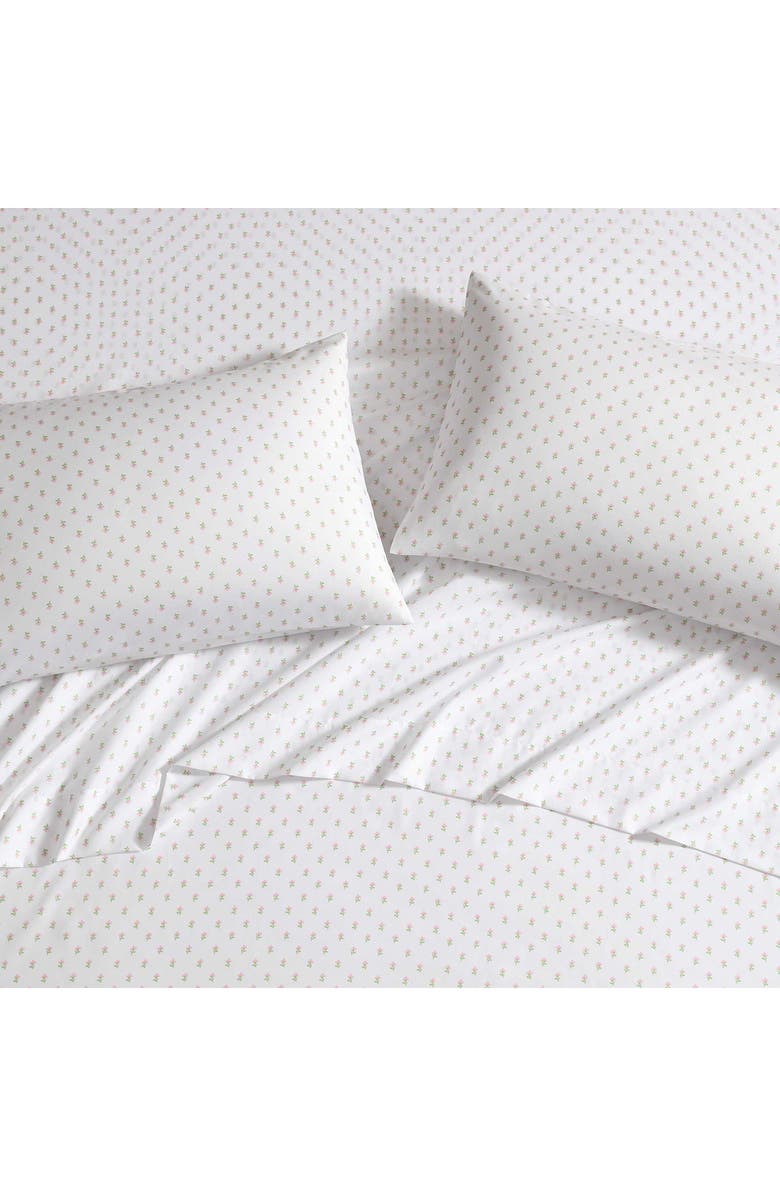 Laura Ashley Violet Print Microfiber Sheet Set, Alternate, color, Lt-Pastel Green