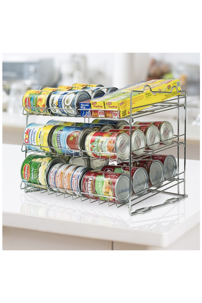 Stackable Can Organizer, Alternate, color, STAINLESS STEEL
