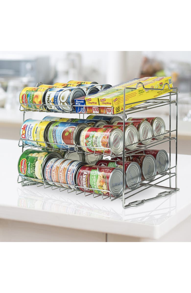 SORBUS Stackable Can Organizer, Alternate, color, Stainless Steel
