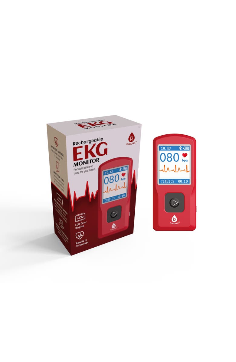 PURSONIC Rechargeable EKG Monitor, Main, color, Red