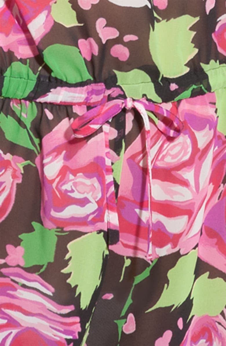 Betsey Johnson Print Chiffon Romper, Alternate, color,