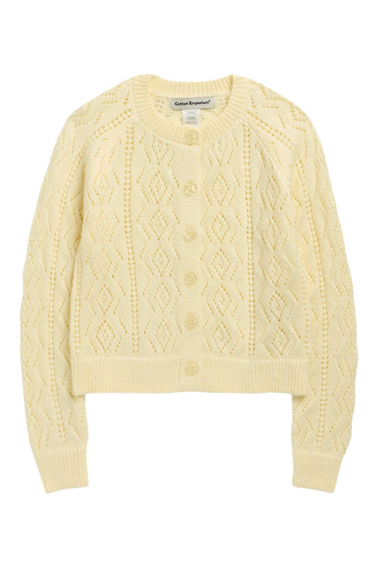 Kids' Pointelle Cardigan, Main, color, BUTTER YELLOW