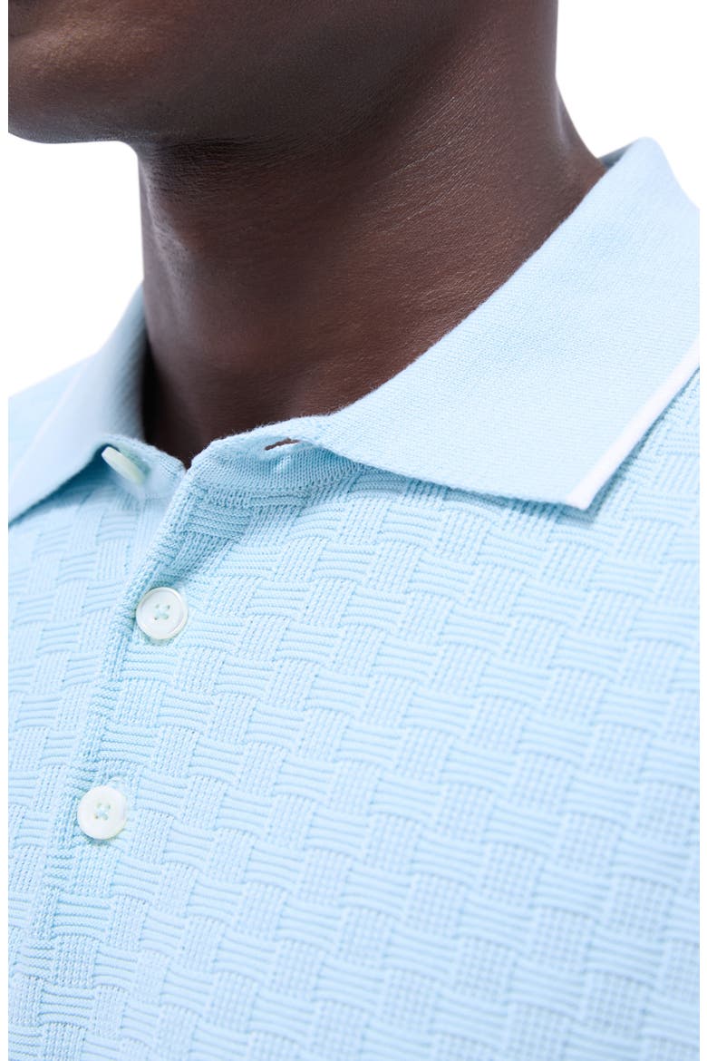 Tipped Contrast Collar Polo Sweater , Alternate, color, ICE
