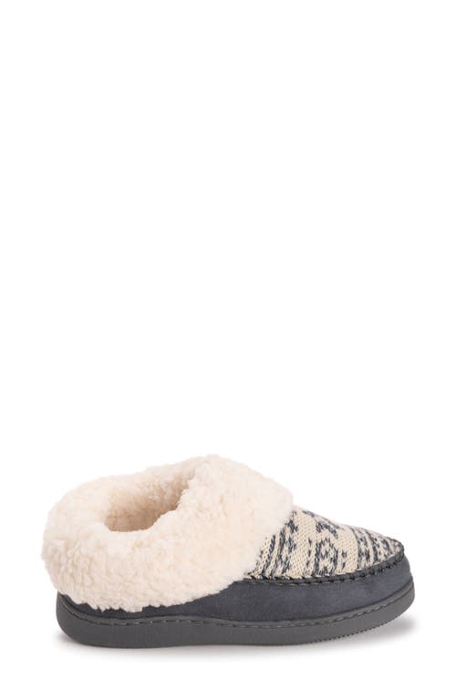 Muk Luks Minerva Faux Shearling Slipper In Gray
