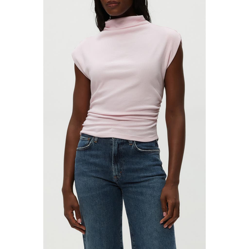 Michael Stars Amara Ruched Cowl Neck Rib T-Shirt in Lychee  product