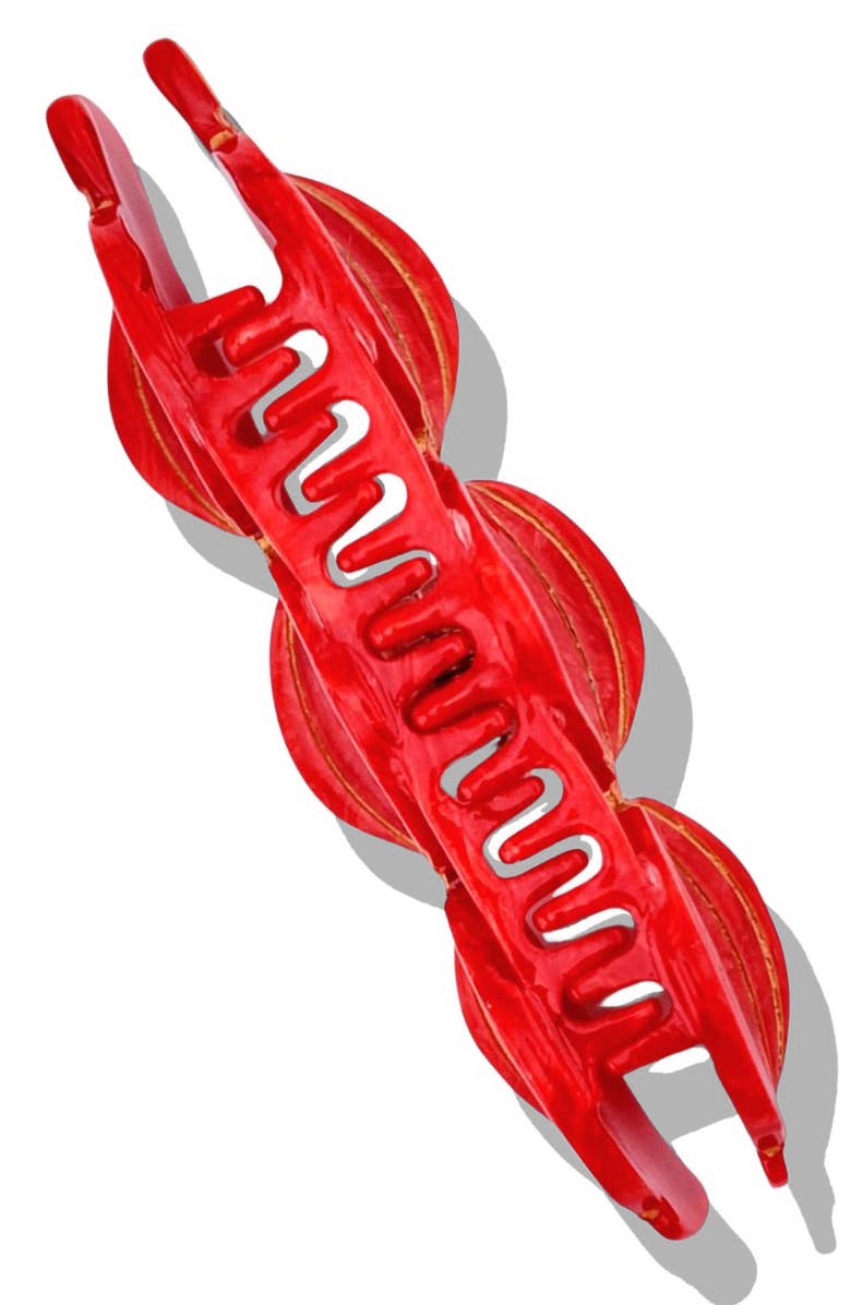 Solar Eclipse Hand Painted Red Lanterns Claw Clip, Alternate, color, Red