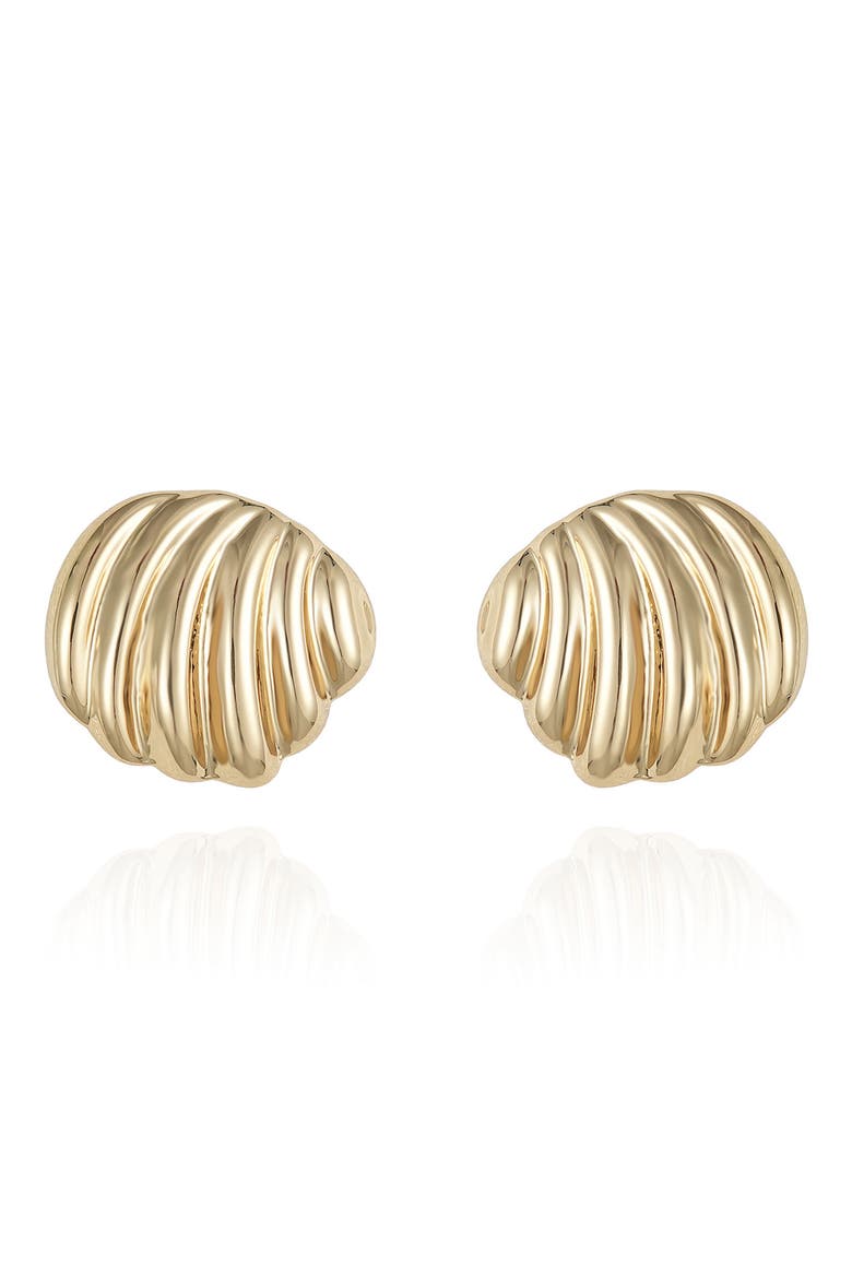 Croissant Stud Earrings, Alternate, color, GOLD