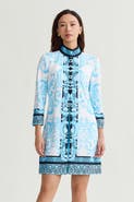 Ming Wang Heritage Lined Printed Stretch Deco Crepe Jacket