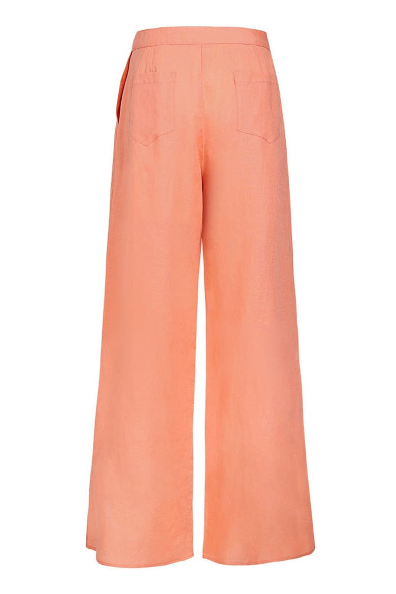 Sunset Bazaar Zenda Linen Pant With Gems, Alternate, color, Pastel Orange Tangerine