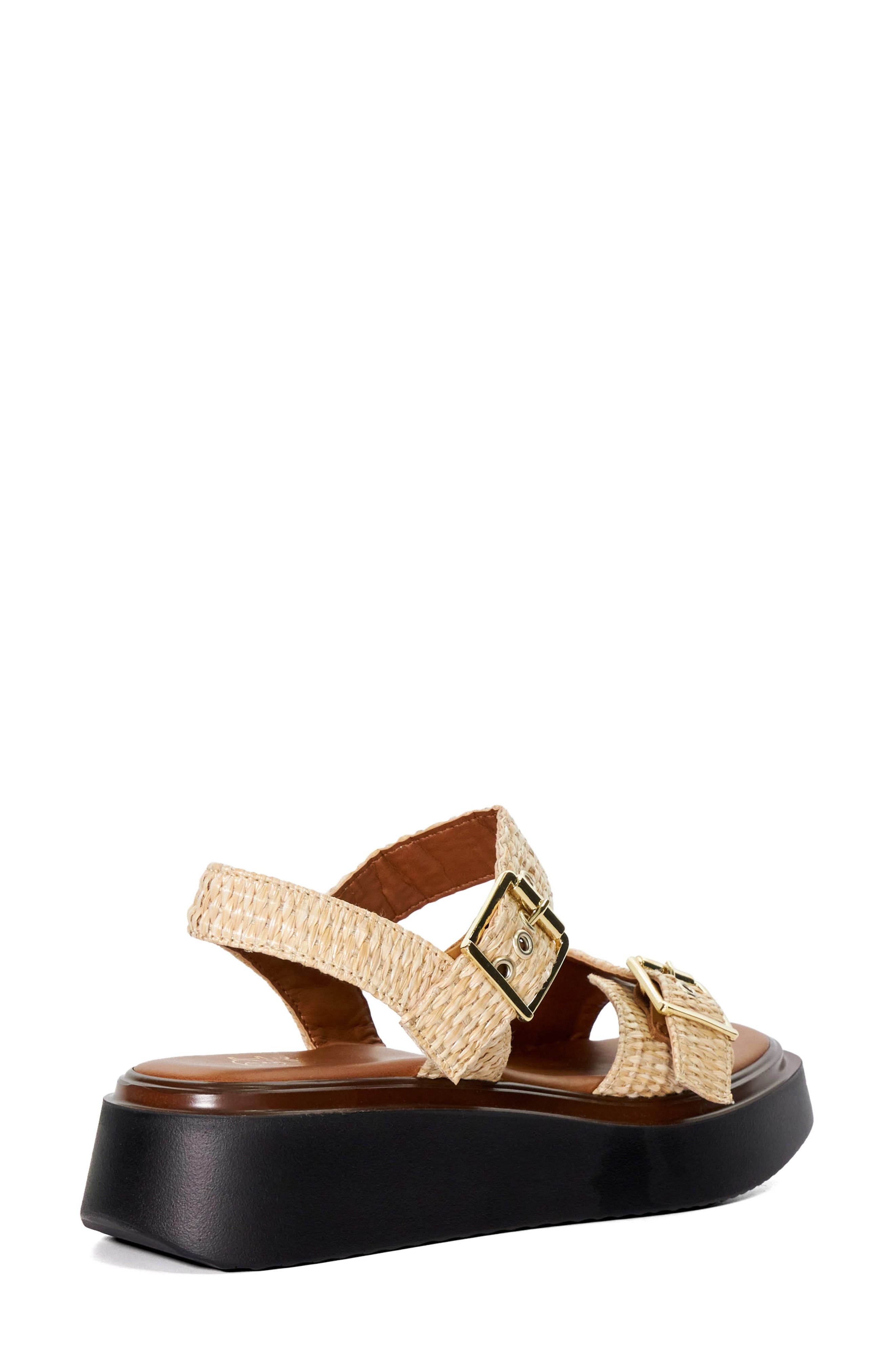 Dune London Loells Platform Sandal, Alternate, color, Natural