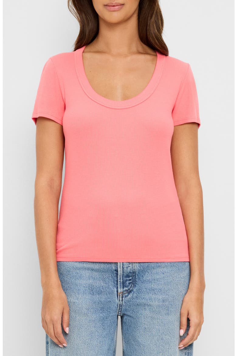 Calla Scoop Neck T-Shirt, Main, color, CORAL SHERBET