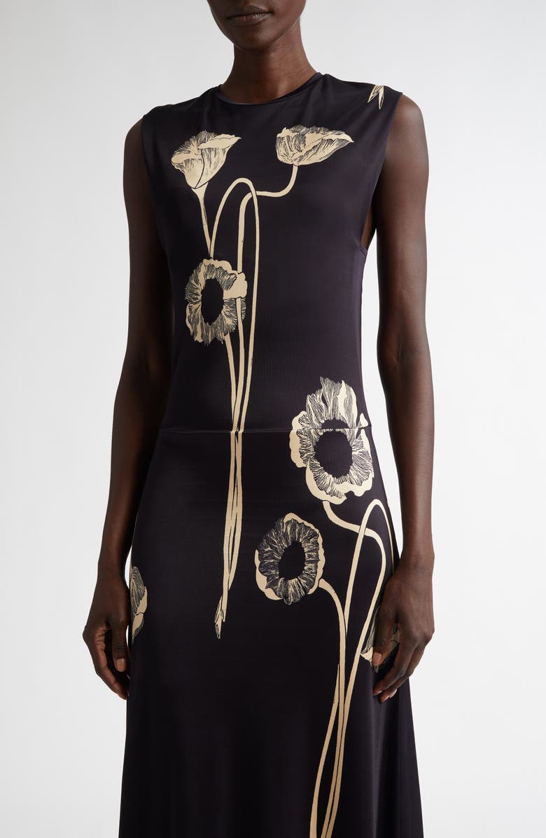 Johanna Ortiz Oriental Chronicles Slim Satin Maxi Dress, Alternate, color,