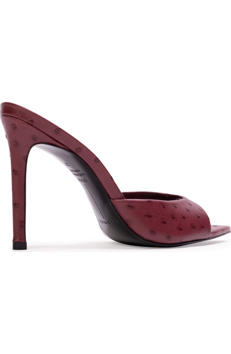 BLACK SUEDE STUDIO Brea Ostrich Mule, Alternate, color, Ruby Ostrich Leather