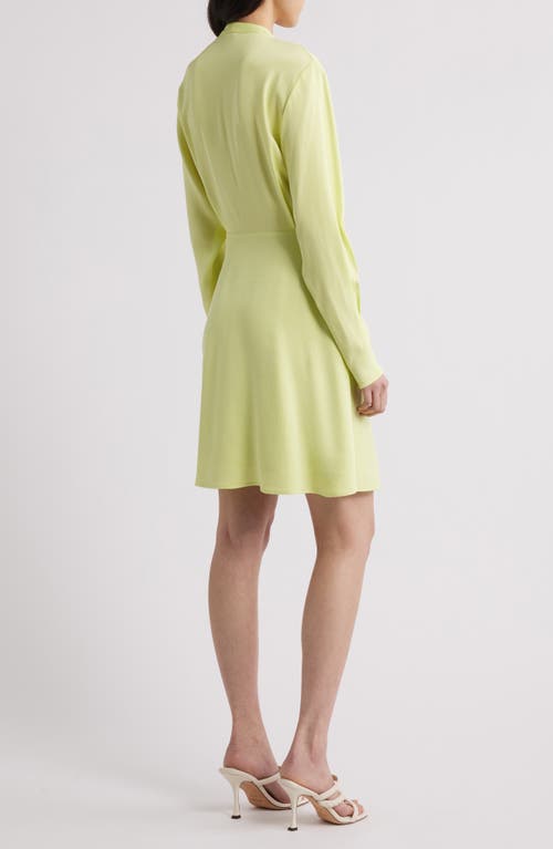 Hugo Boss Boss Dimkai Wrap Front Long Sleeve Dress In Green