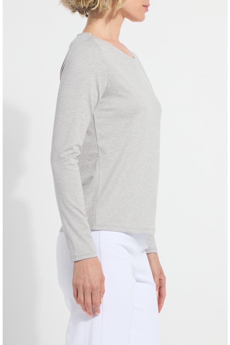 Lyssentials Long Sleeve T-Shirt, Alternate, color, LIGHT GREY MELANGE