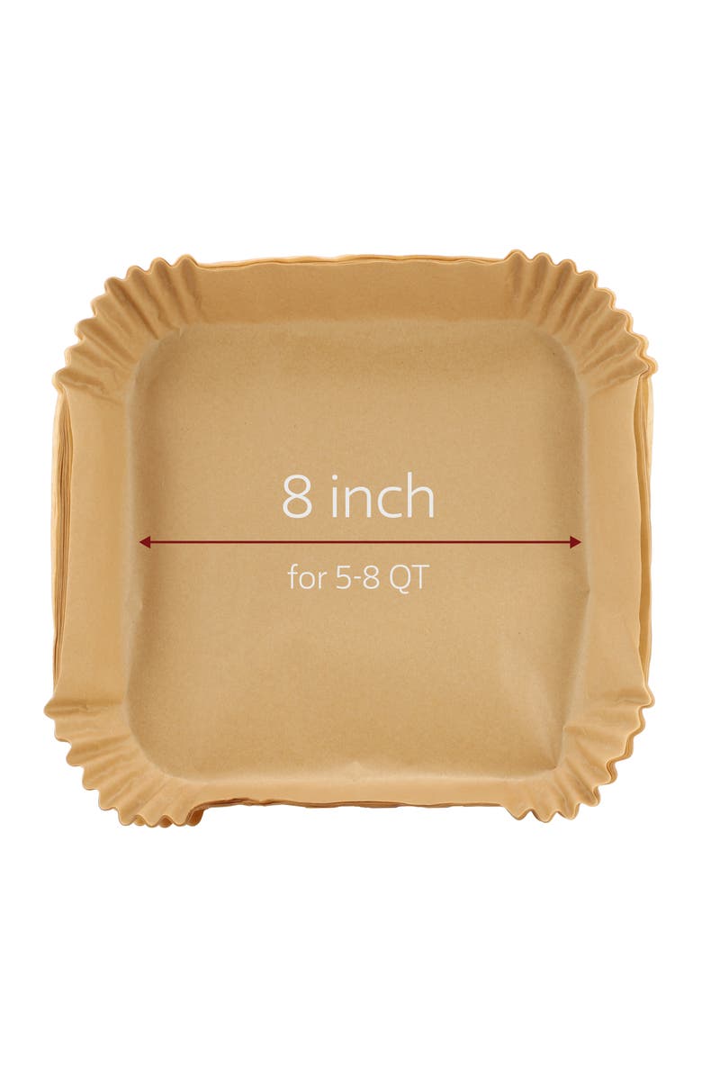 Megachef Air Fryer Square Parchment Paper Liners, 125 Piece, Alternate, color, Brown