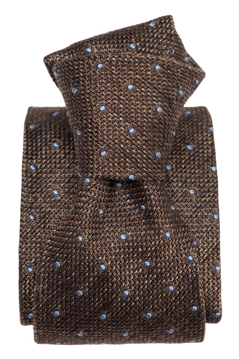 Mattei - Silk Grenadine Tie for Men, Alternate, color, Brown