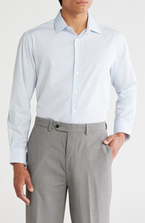 Microprint Regular Fit Dress Shirt