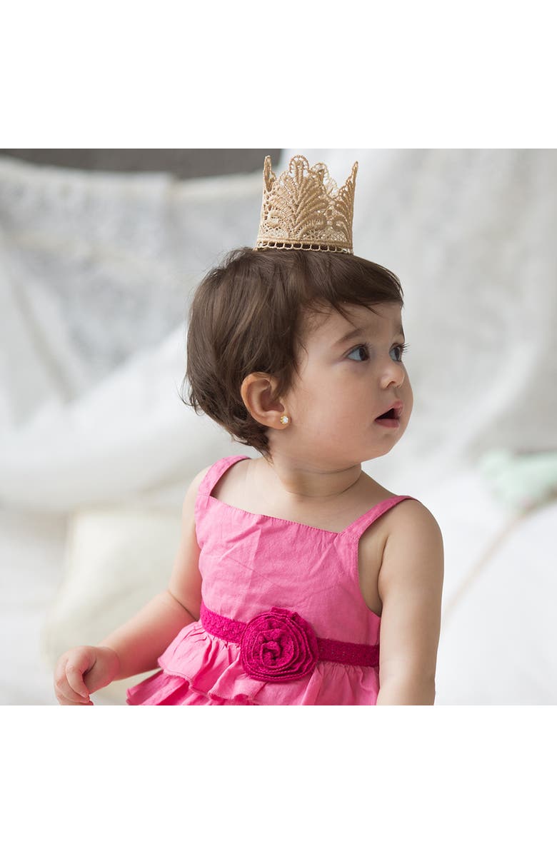 In Season Jewelry 14k 6 Prong Cubic Zirconia Solitaire Earrings, Alternate, color, Gold