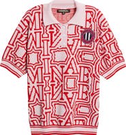 CRIMINAL DAMAGE Logo Jacquard Polo Sweater