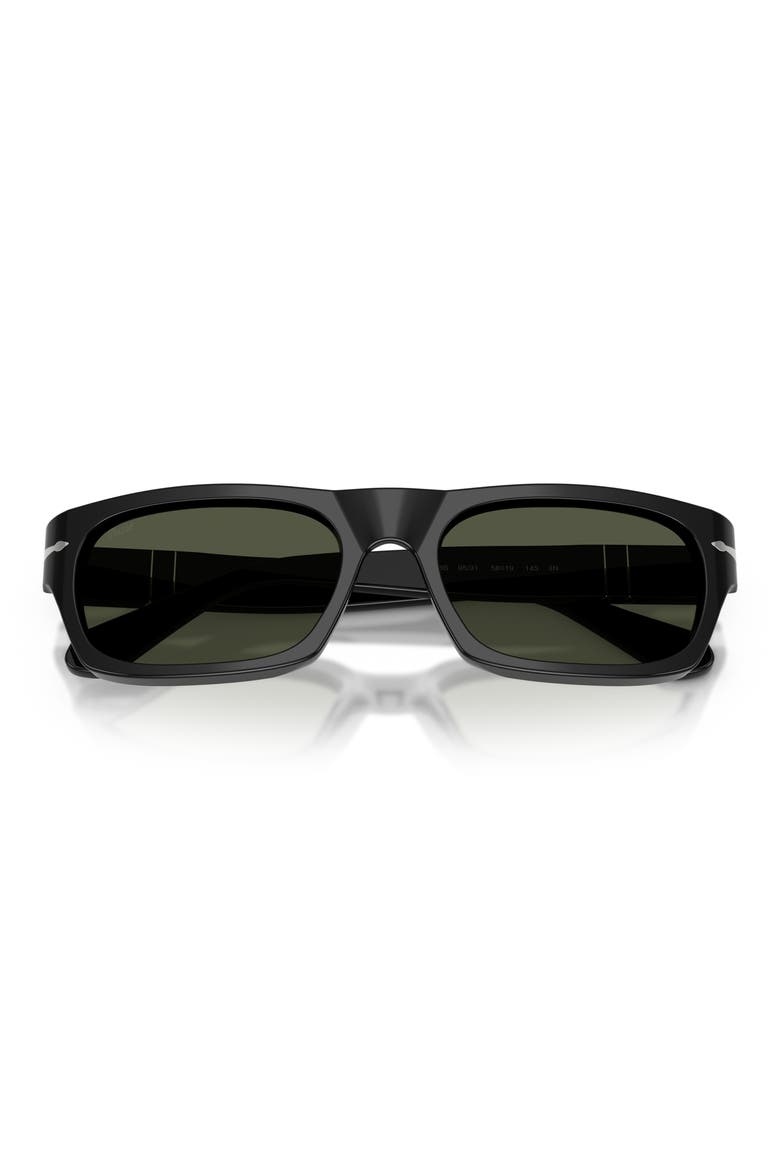 58mm Rectangular Sunglasses, Alternate, color, BLACK / GREEN