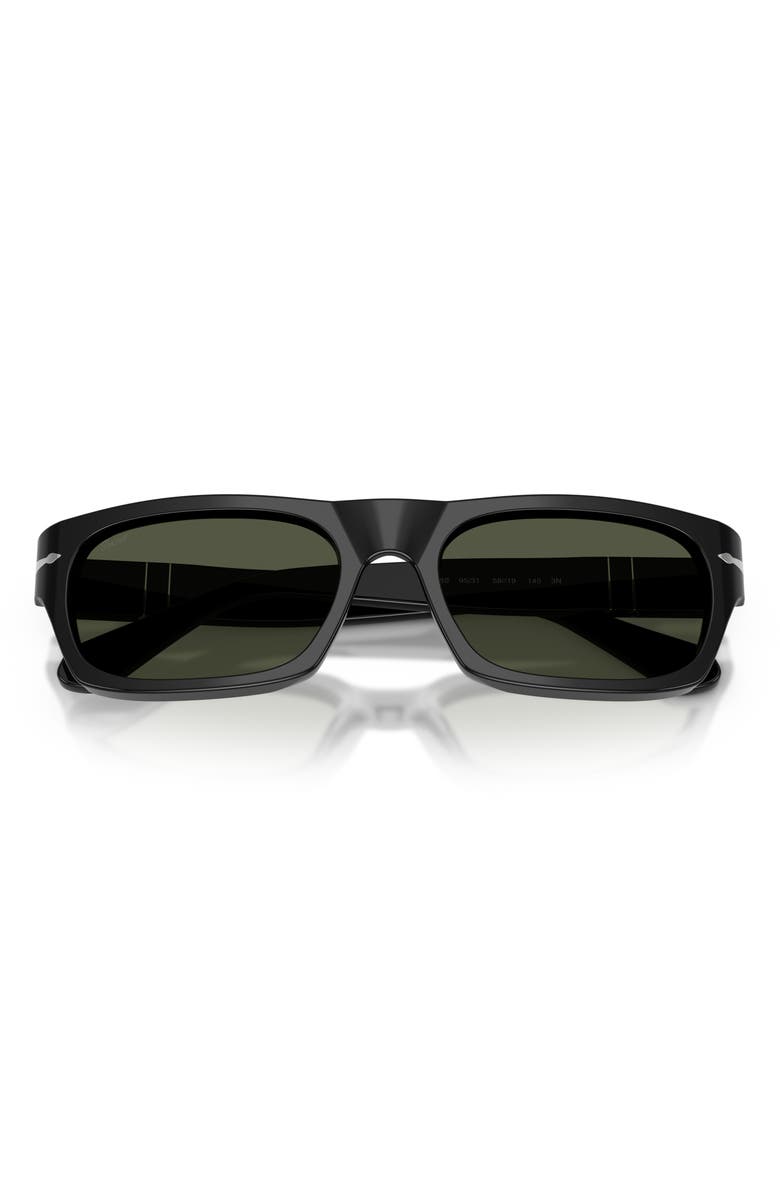 Persol 55mm Rectangular Sunglasses, Alternate, color, Black / Green