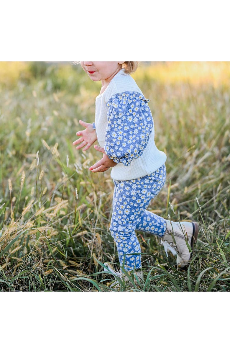 Oh baby! Brand Pucker Mini Daisies Legging-Little Kid, Alternate, color, Heather Grey