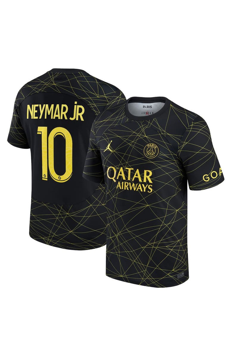 Nike Men's Jordan Brand Neymar Jr. Black Paris Saint-Germain 2022/23 Fourth Breathe Stadium Replica Player Jersey, Main, color, 
