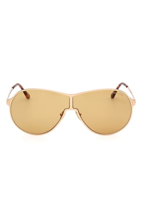 Gais 71mm Oversize Mirrored Pilot Sunglasses