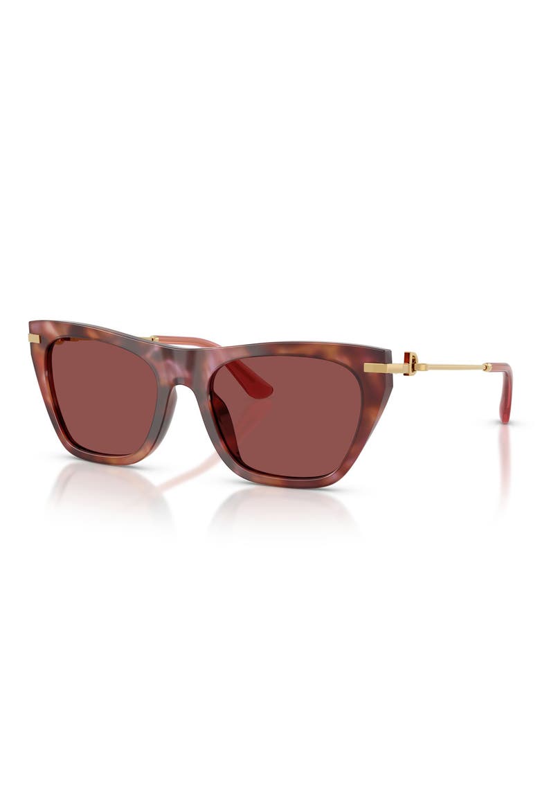 55mm Square Sunglasses, Alternate, color, HAVANA BROWN / DARK VIOLET
