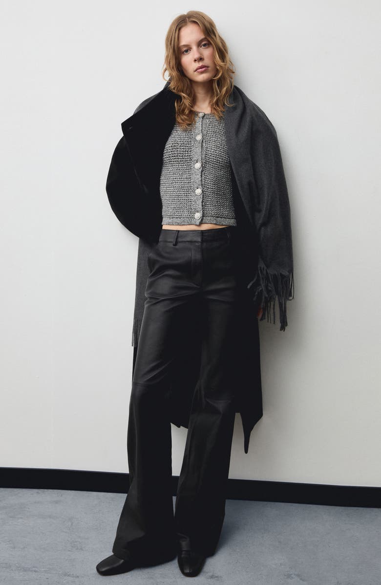 MANGO Metallic Cotton Blend Cardigan, Alternate, color, 