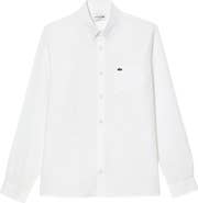 Lacoste Regular Fit Linen Button-Down Shirt