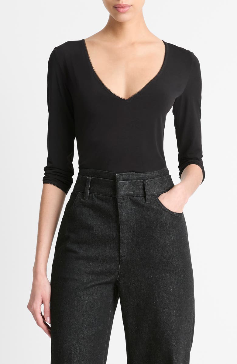 Vince V-Neck Top, Main, color, Black