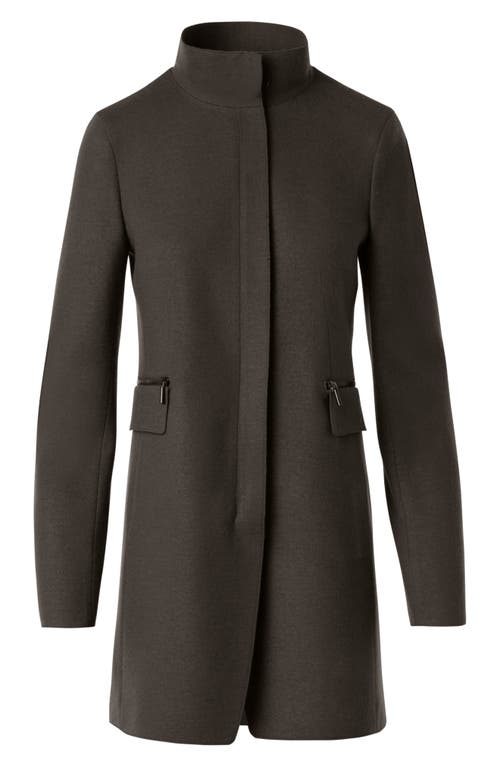 Akris Punto Wool Felt Longline Jacket In Brown