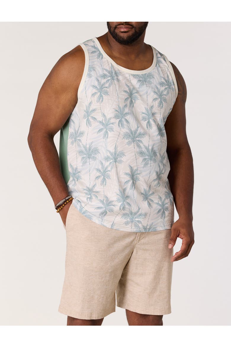 Big & Tall Palm Tree Sleeveless T-Shirt V2, Main, color, SEA SPRAY