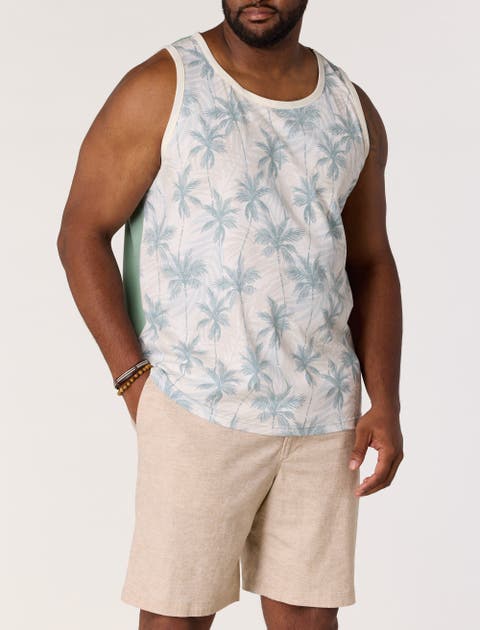 Big & Tall Palm Tree Sleeveless T-Shirt V2