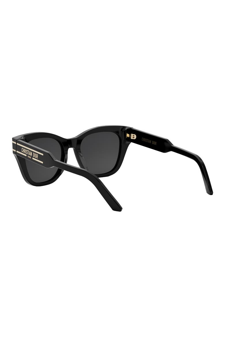 'DiorSignature B4I 52mm Butterfly Sunglasses, Alternate, color, SHINY BLACK / SMOKE