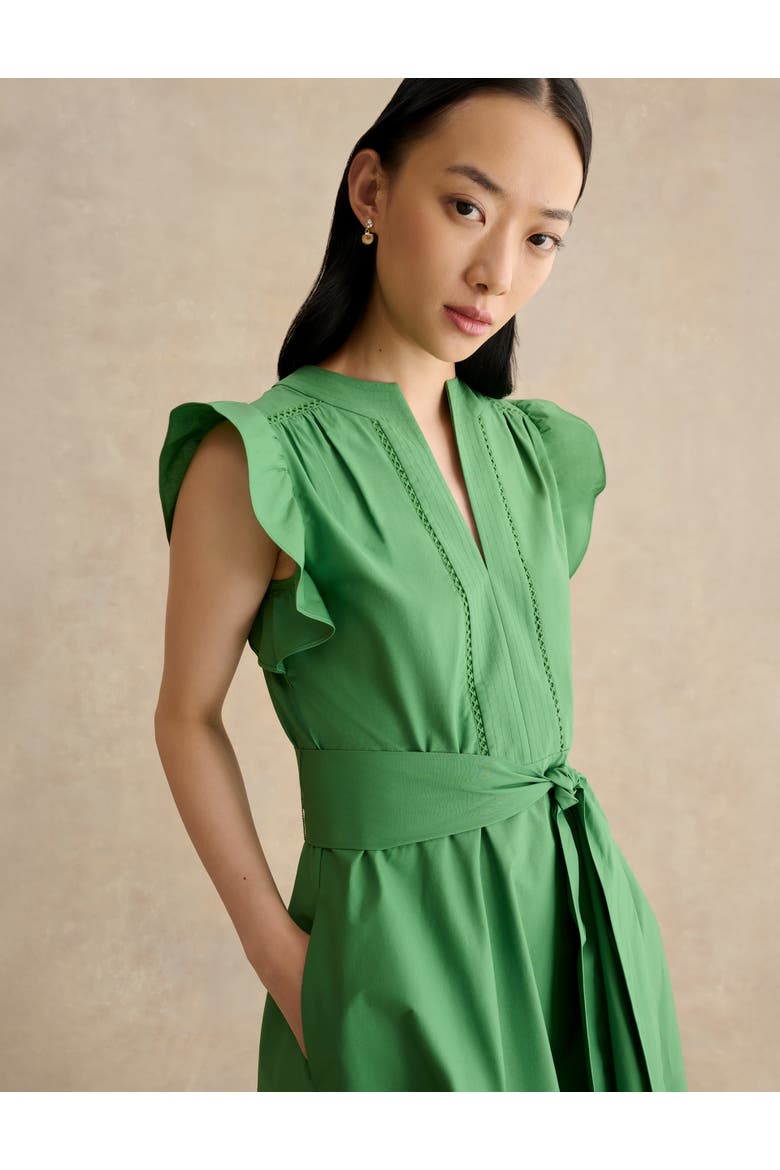 Vanessa Ruffle Sleeve Midi Dress, Alternate, color, Applegreen