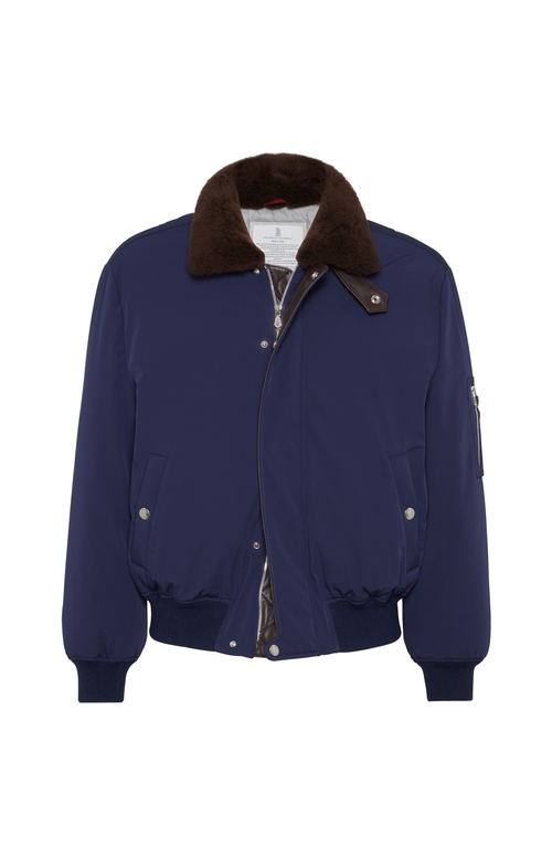 Brunello Cucinelli Tailored Feather Down Jacket With Sheepskin Collar