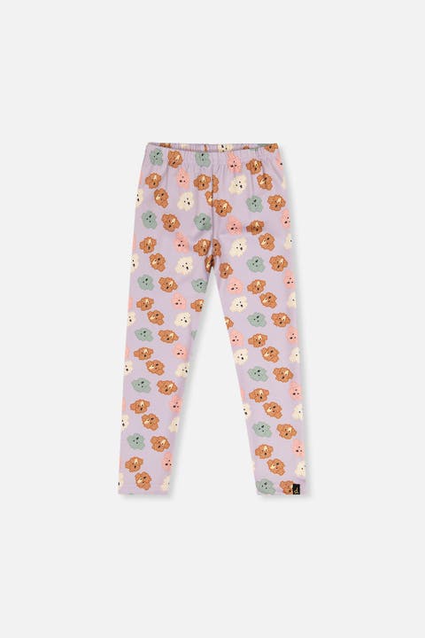 Organic Cotton Poodle Back Pocket Elastic Waist Leggings