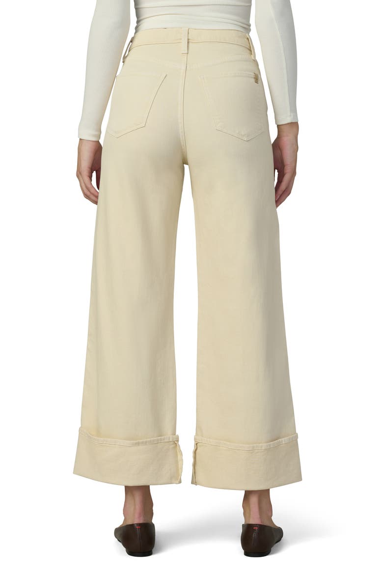 The Trixie Cuff High Waist Wide Leg Trouser Jeans, Alternate, color, CREME BRULEE